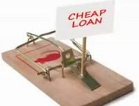 a mousetrap set to catch a debtor with a cheap loan as bait