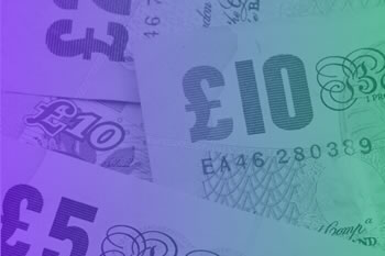 Neon colorised British Bank notes