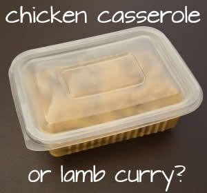 an Unidentified Frozen Object - chicken casserole or lamb curry?