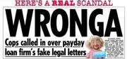 The Sun newspaper headline "Wronga"