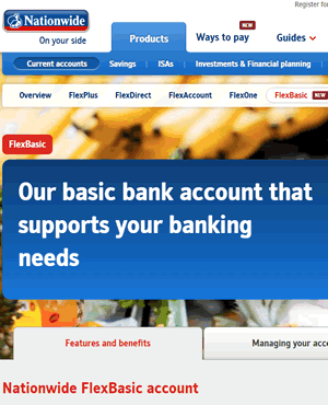 screen print of Nationwide FlexBasic page