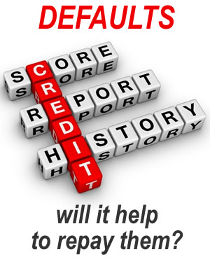 Defaults - will your credit score improve if you repay them?