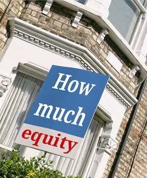 House with sign saying "How much equity" - important if you are in an IVA