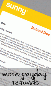 Sunny letter offer payday refunds
