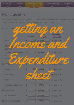 part of an Income and expenditure sheet