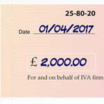 cheque from IVA firm for uncashed dividends