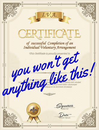 Mock IVA certificate - no one gets anything like this in practice