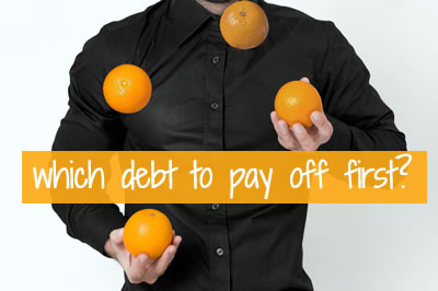 Man juggling oranges - if you are juggling expensive debt, which one should you pay off first?