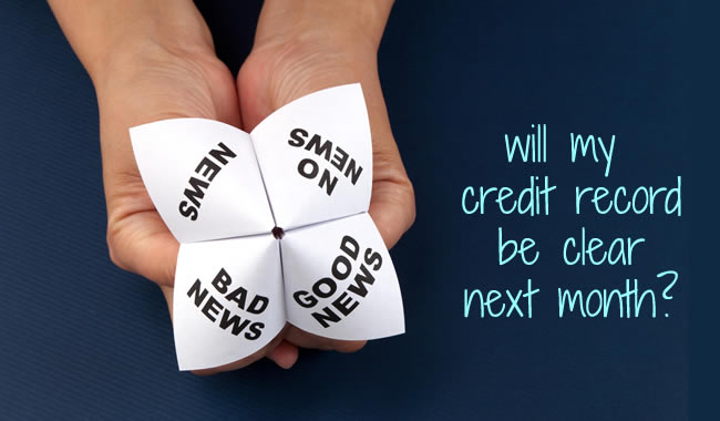 a fortune tell - will it be good or bad news for a reader's credit record question?