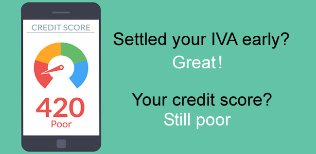 Credit score showing poor - why hasn't this improved after an IVA is settled early?