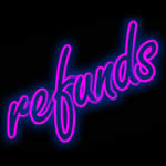 refund sign in neon letters