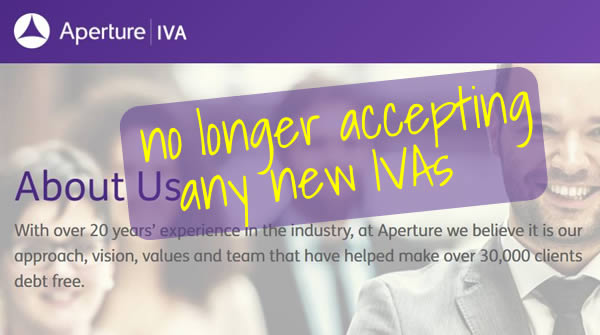 Aperture, the large IVA firm, is no longer taking any new business