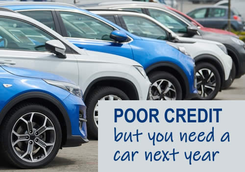 row of second hand cars for sale - you need a car but you have poor credit