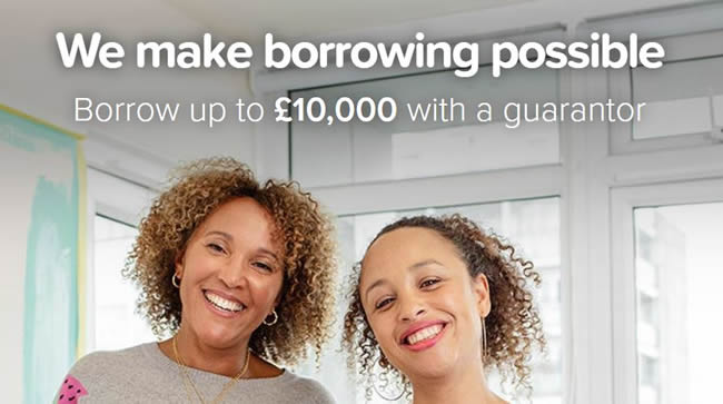 A picture from Amigo#s website suggesting people can borrow £10,000 with a guarantor