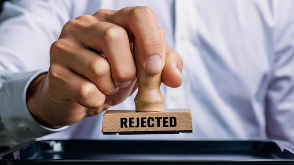 Lender stamping a loan application as rejected because you have bad credit
