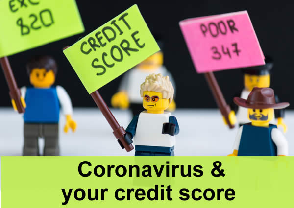 legl f=ugres holding flags with credit scores. - how will cornovirus affect your credit score