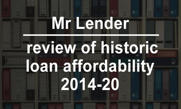 Mr Lender - review of histrocis loan affordability - background of files on shelves