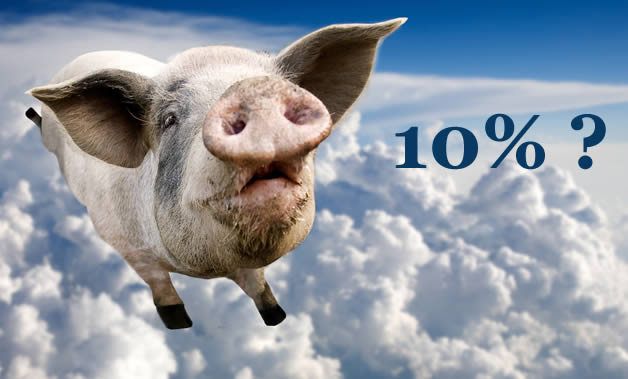 A pig flaying above the clouds - might cutomers get back 10% in Provident's Scheme? Not likely!