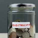 jar labelled electricity with coins