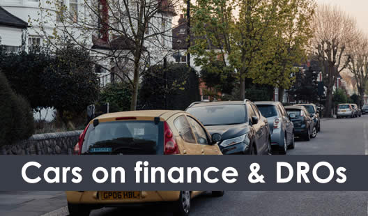 cars in a London street - can you have a Debt Releief order (DRO) if you have a car on finance? 