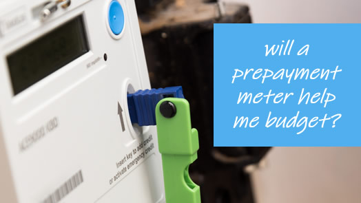 A prepayment meter using a key - will a pre-payment meter help you to budget better? )Probably not, it may well make things harder