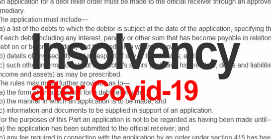 Personal insolvency after Covid-19 - how should bankruptcy, DROs and IVas be changed in england, Wales and norther irelans with many more people needing some form on insolvency after Coronavirus? 